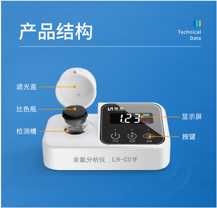 陆恒余氯检测仪（0-3mg/L） LH-C01F(余氯，自来水专用）(图2)