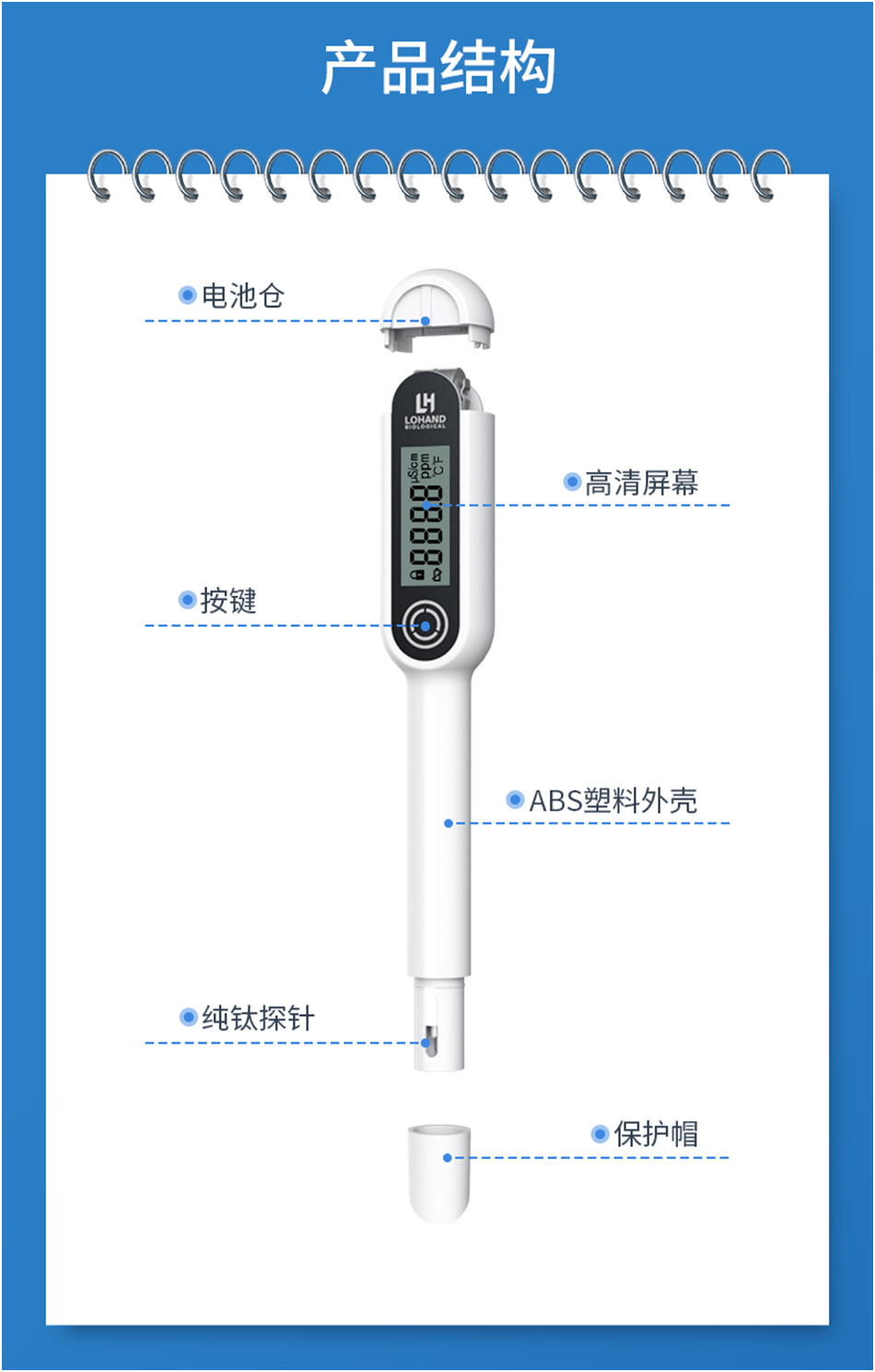 陆恒多功能水质检测笔 LH-TDS9(图4)